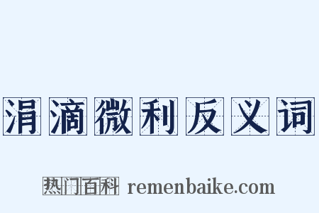 涓滴微利反义词是什么意思的图片